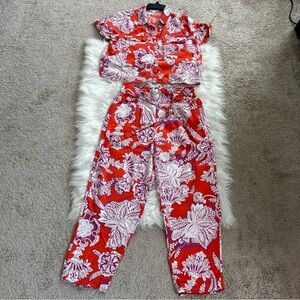 Floral Red Women's Jumpsuit